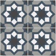 Hidra Black Blue Grey Matt 20x20cm Wall,Floor